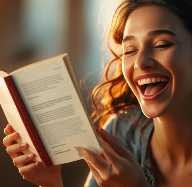 Person happily receiving a free ebook in exchange for typing email address