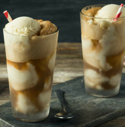 Classic Ice Cream Desserts image 8 ice cream float served in tall glasses frosted fusions