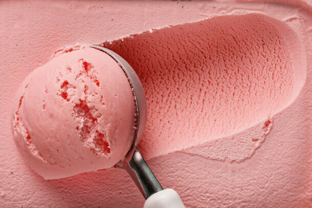 Why Is My Homemade Ice Cream So Hard image 7 delicious strawberry ice cream being scooped frosted fusions