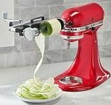 The KitchenAid Food Processor - A Detailed Review image 9  red kitchenaid with fruit and vegetable slicer attachment frosted fusions