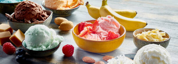 To Churn Or Not To Churn Which Ice Cream Making Method Suits You Best Image 10 a selection of different ice creams sorbets and froyos with fresh fruit frosted fusions