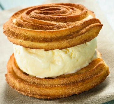 Homemade Cinnamon & Churros Ice Cream Spice and Crispy Comfort image 7 Churros ice cream sandwich frosted fusions
