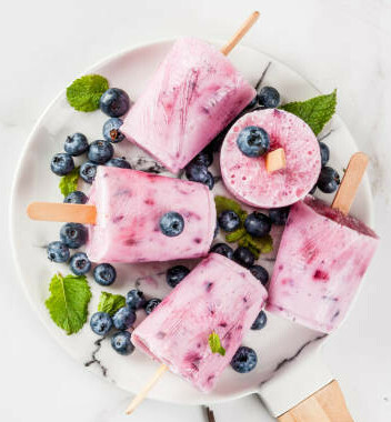 Homemade Ice Cream Recipes For Dogs image 2 berry frozen yoghurt ice pops with fresh blueberries scattered frosted fusions