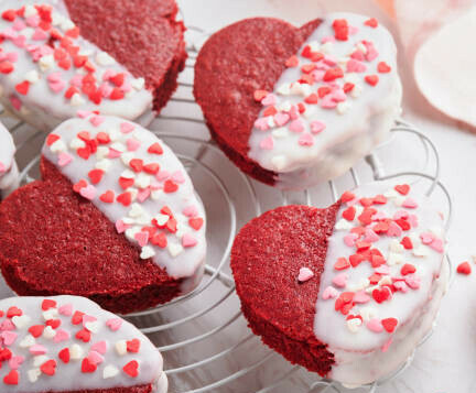 Love at First Scoop Learn to Craft Your Own Red Velvet Homemade Ice Cream image 5 heart shaped red velvet ice cream sandwiches frosted fusions