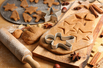 Spice up the Season Festive Homemade Gingerbread Ice Cream image 6 gingerbread being made with rolling pin cookie cutters for different shapes frosted fusions