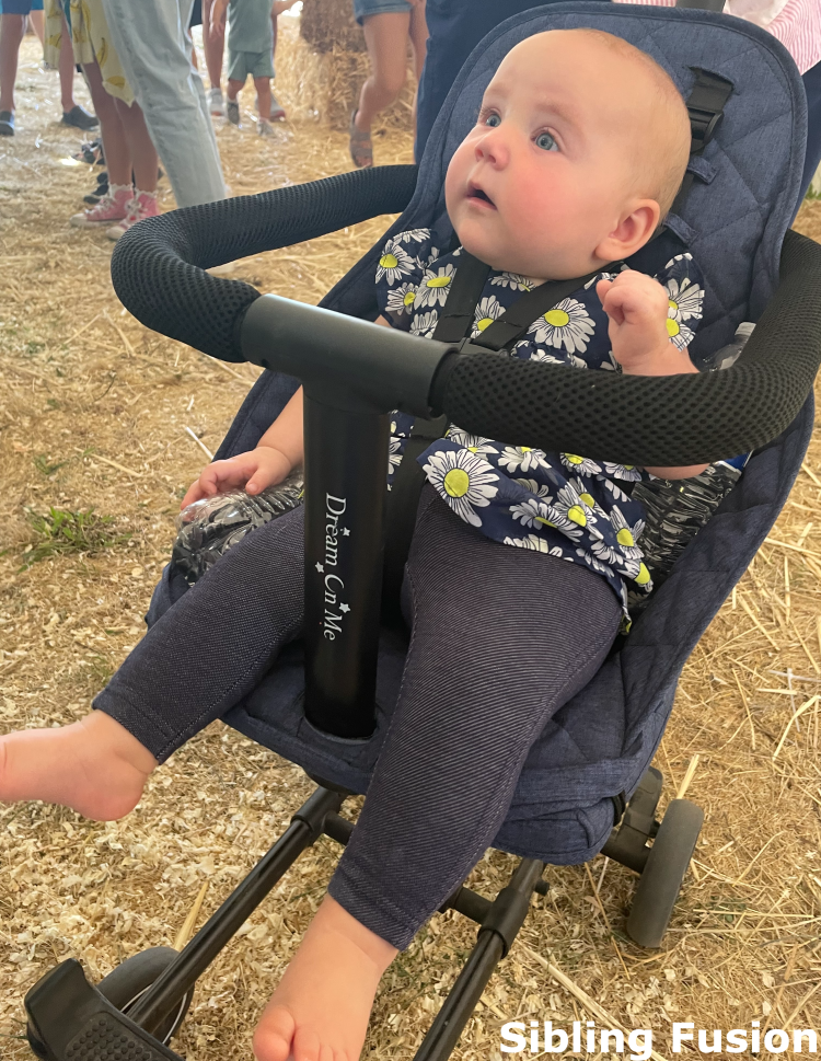 baby in the Dream on Me Stroller at the fair