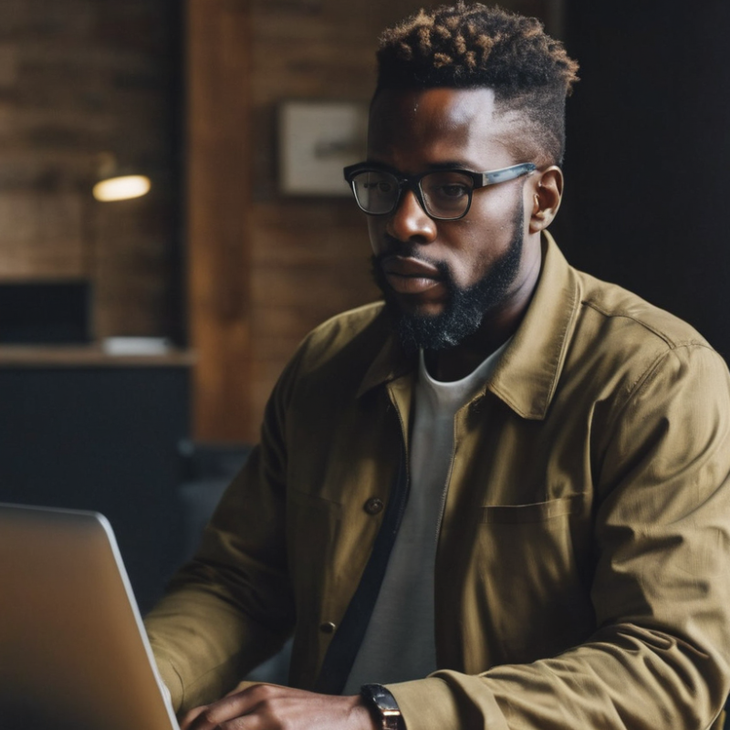 Man working on his laptop