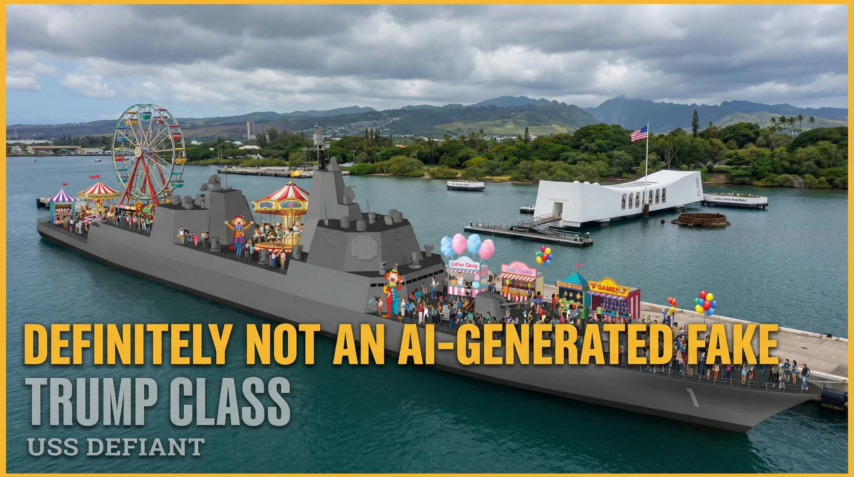 An obivious AI Generated Fake with carnival rides