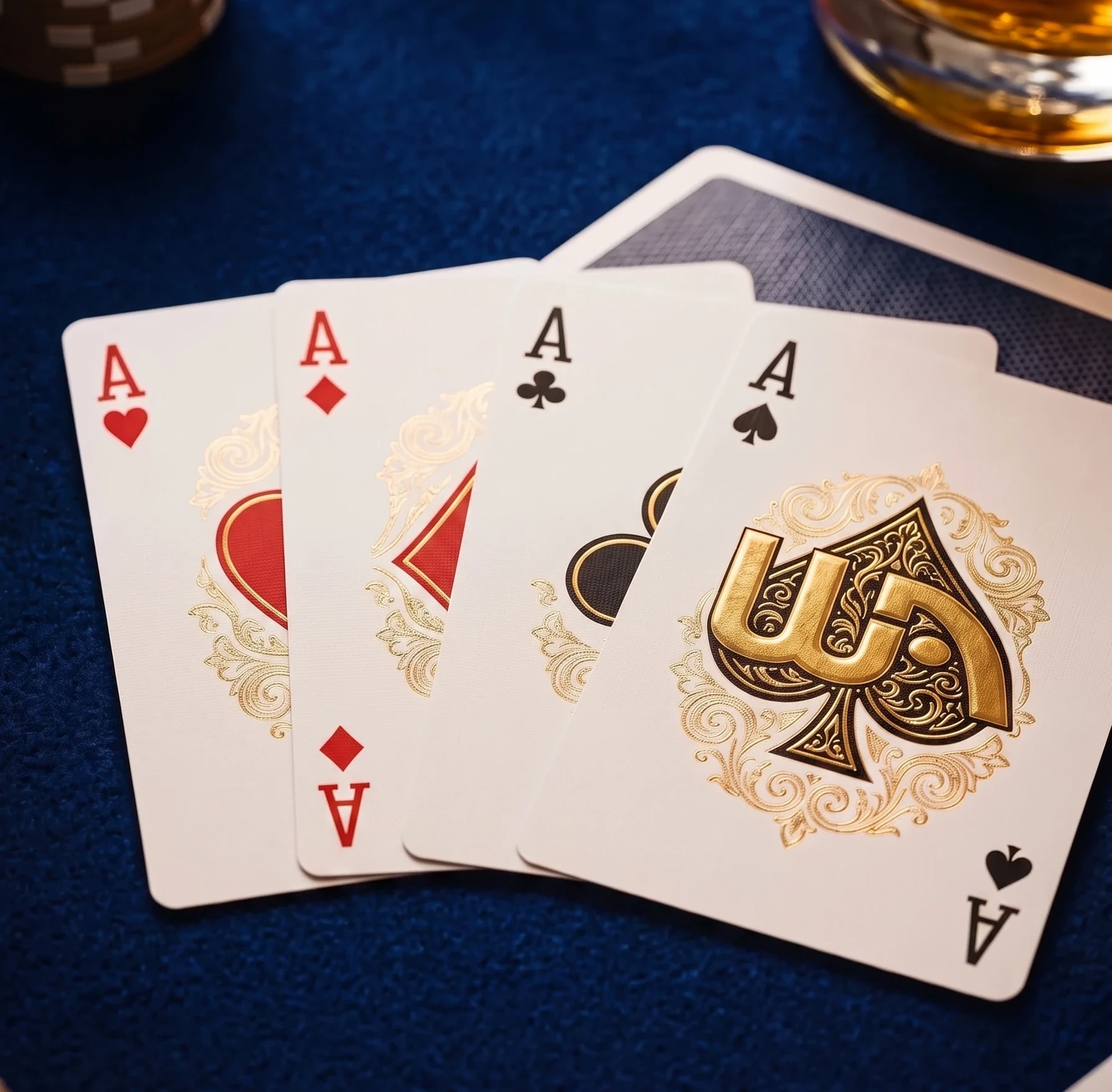 4 of a kind aces with the wealthy affiliate logo