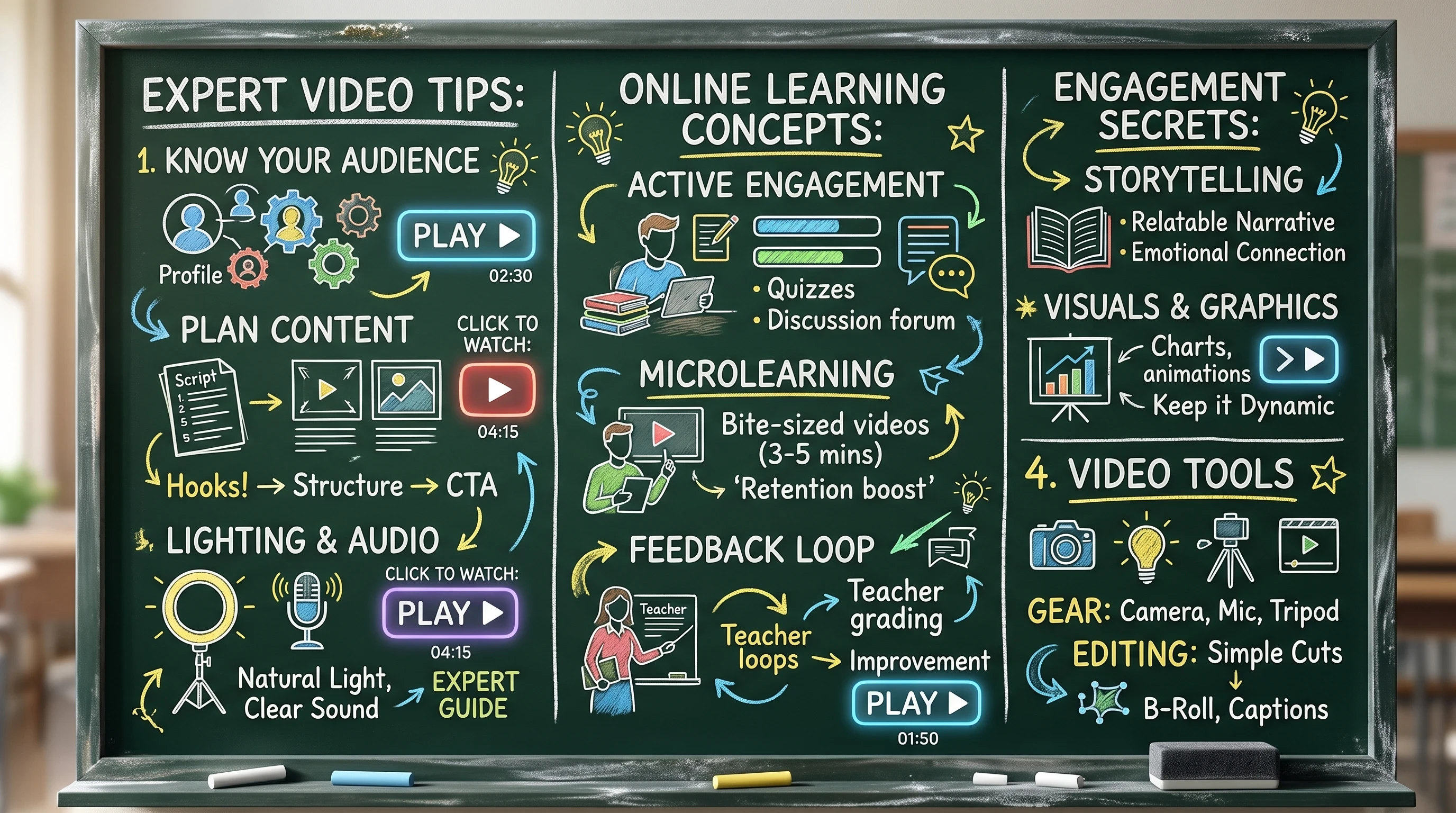 Chalkboard with Expert Tips and Knowledge for my Expert Shorts blog