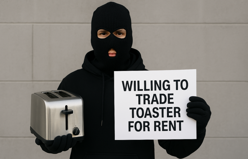willing to trade toaster for rent