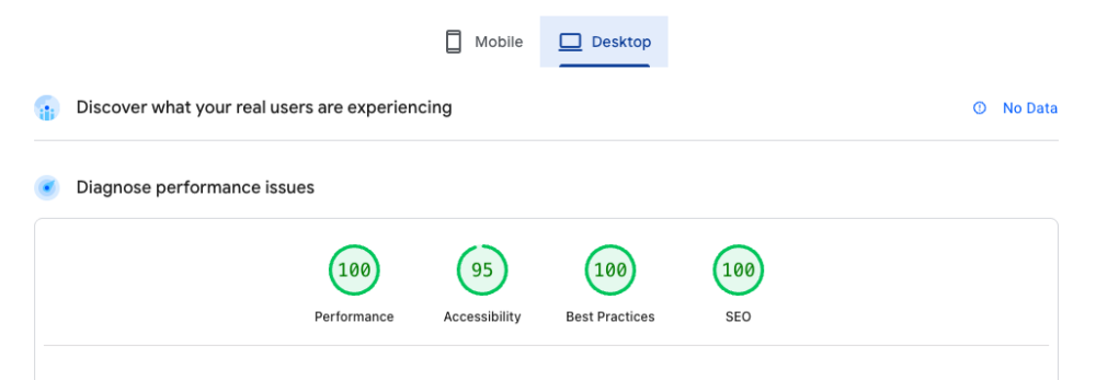 My site speed results 
