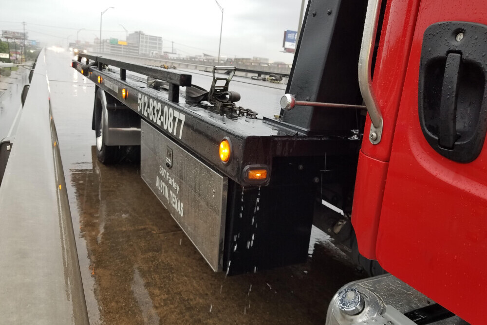 Towing in the rain