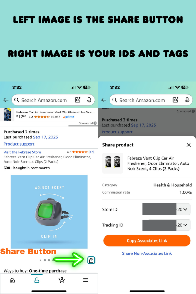 Share Button for Amazon Mobile