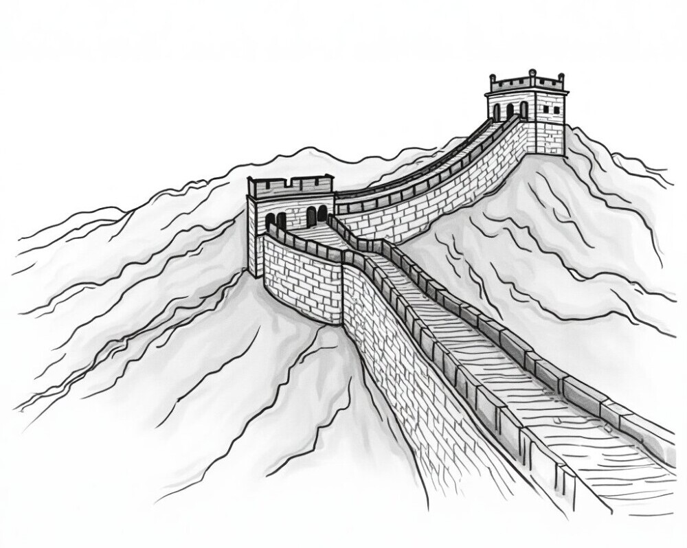 Great Wall Of China Sketch