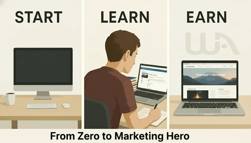 Minimal Image for WA Promotion: Start, Learn, and Earn