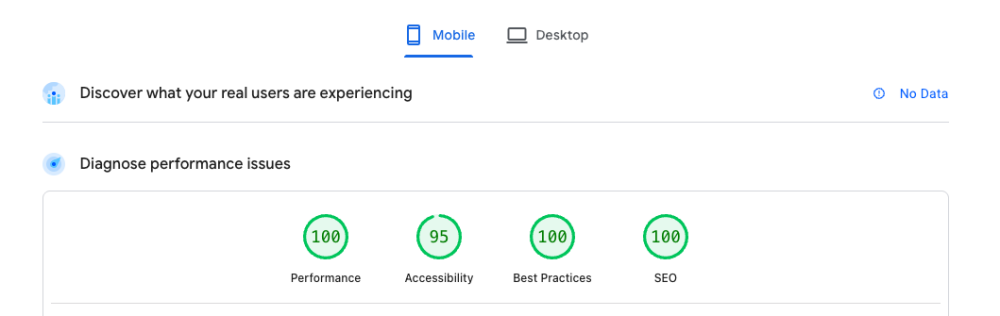 mobile site speed results