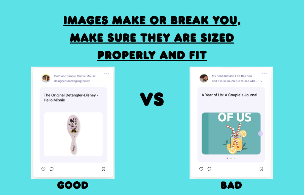properly sized images