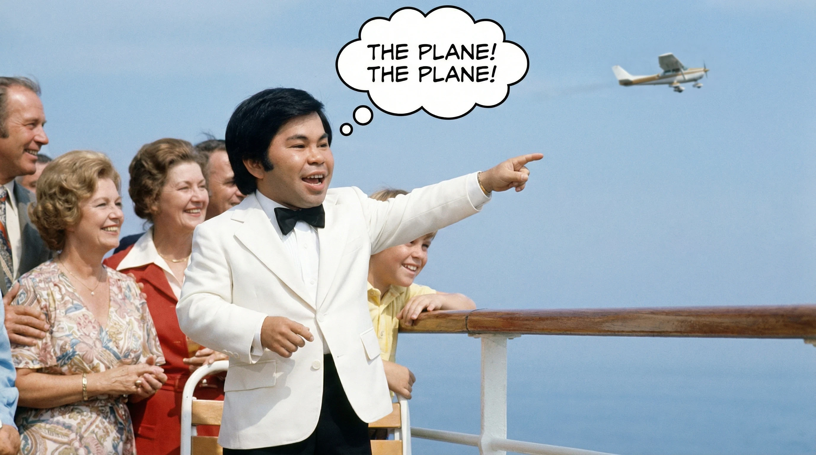 Tatto from the Love Boat screaming The Plane