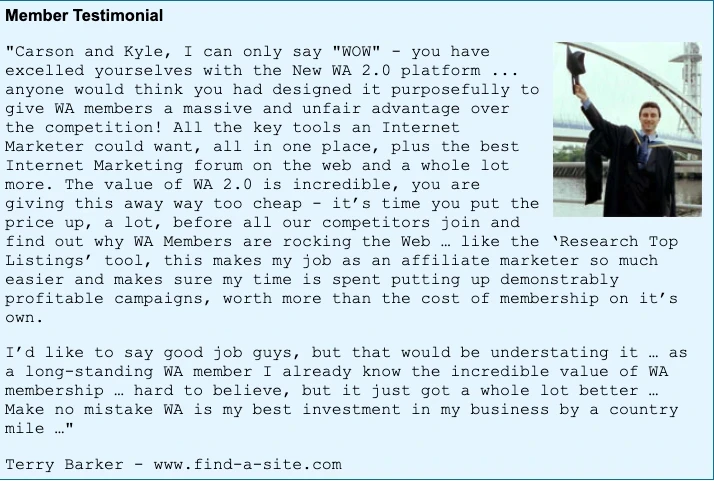 WA testimonial from 2007