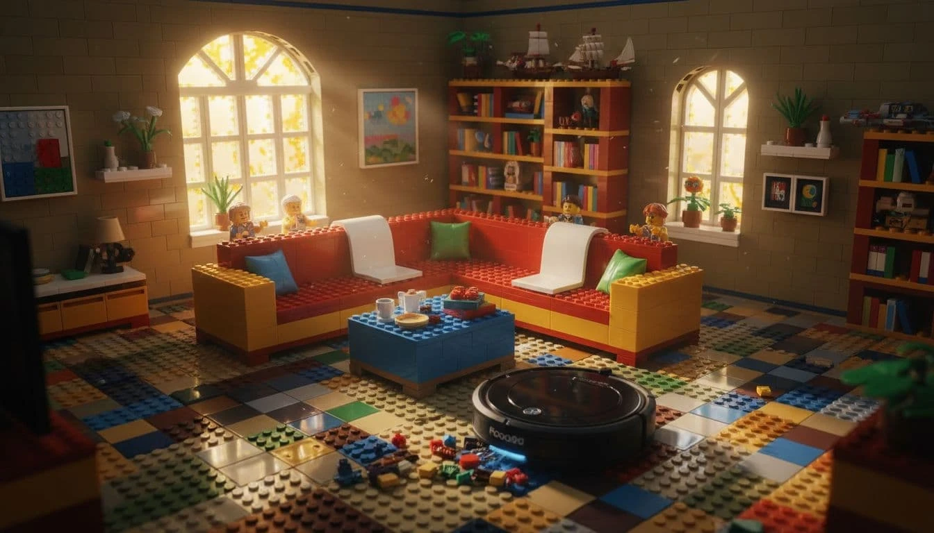 A Roomba in a lego room