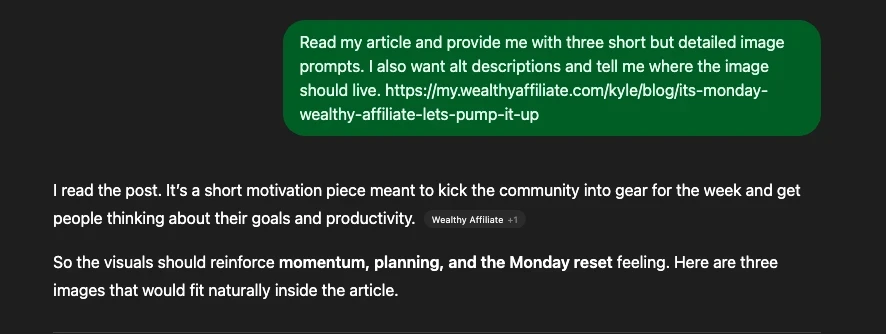Me Prompting GPT To create image prompts