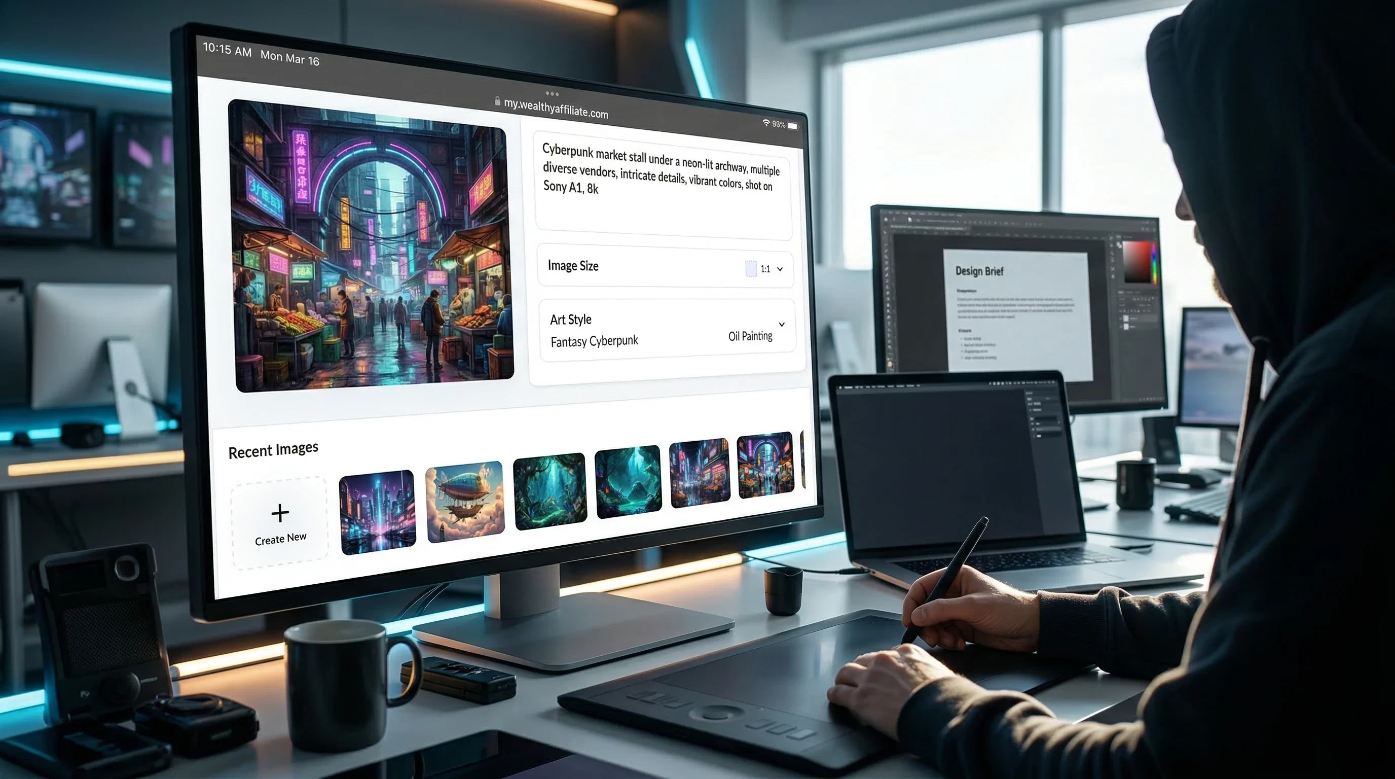 Using AI Image Studio to generate creative visuals for websites and online businesses.