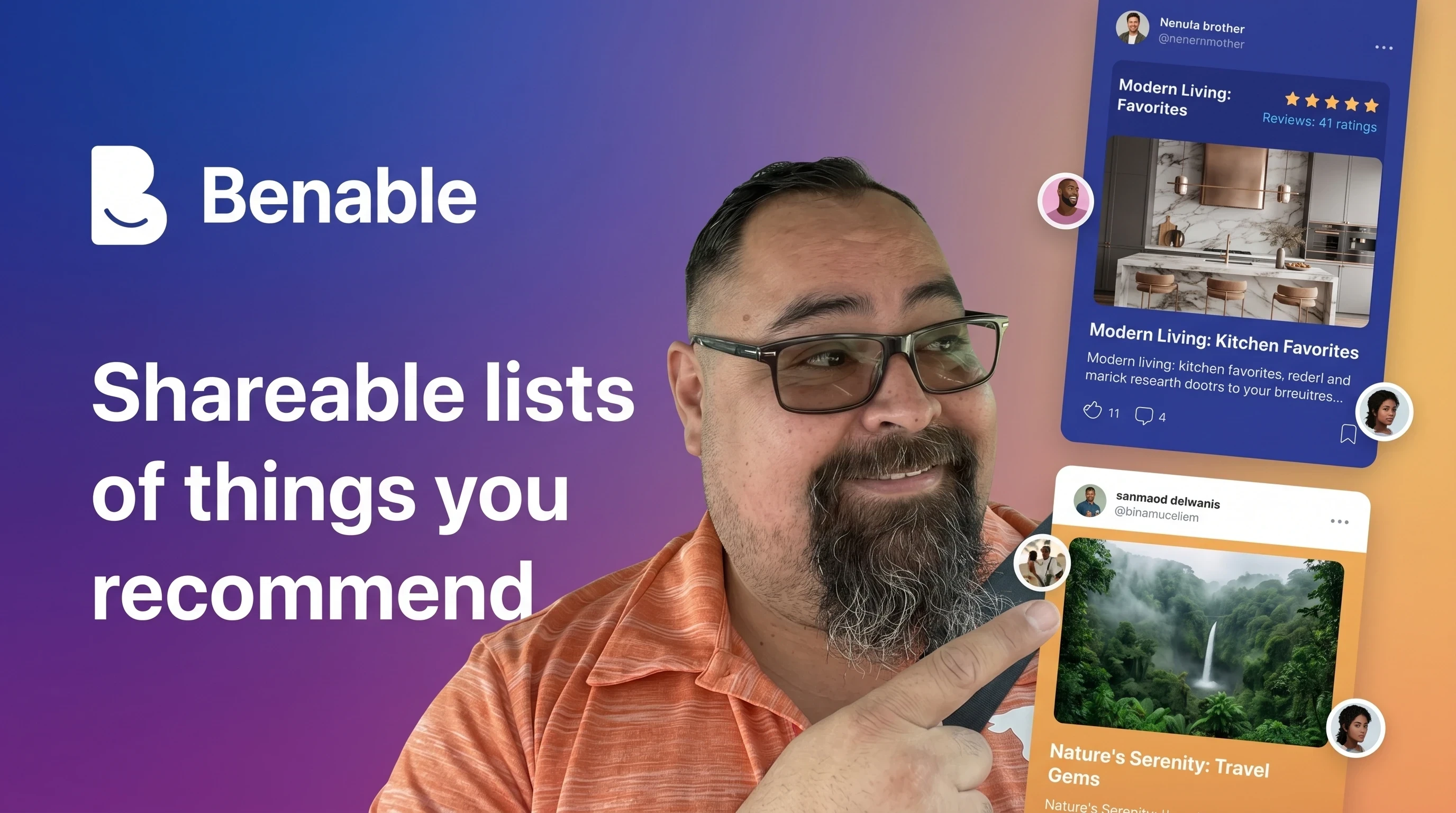 Me pointing at a Benable list