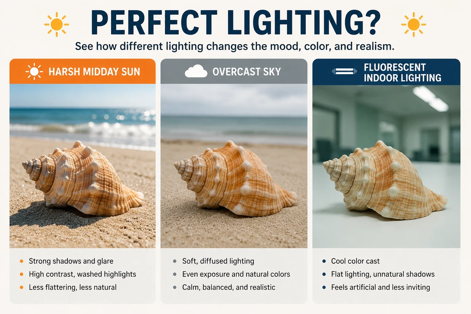 Perfect lighting infographic