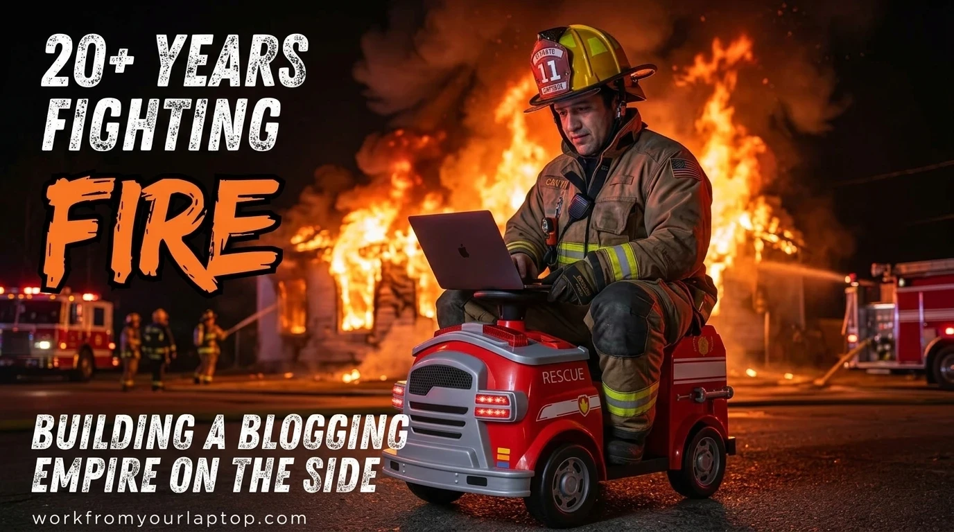 Eric Cantu The Firefighter of 20 years on a kids Fire Truck