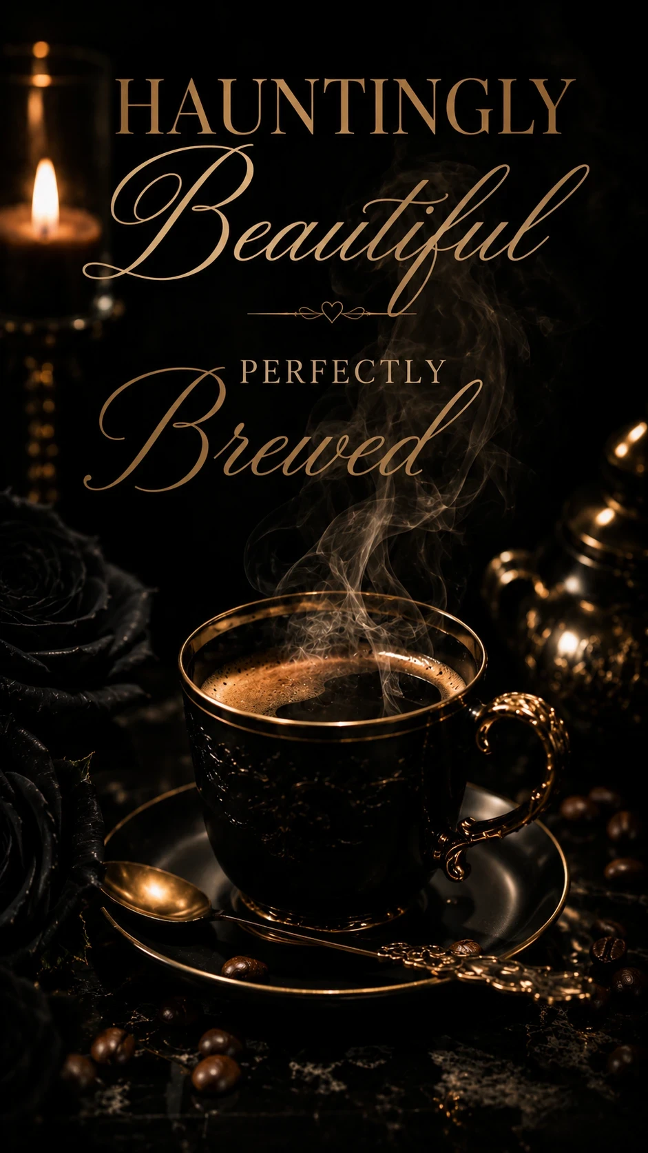 Dark coffee aesthetics combine rich espresso, black décor, moody lighting, and luxury details to create a Pinterest-worthy coffee experience.