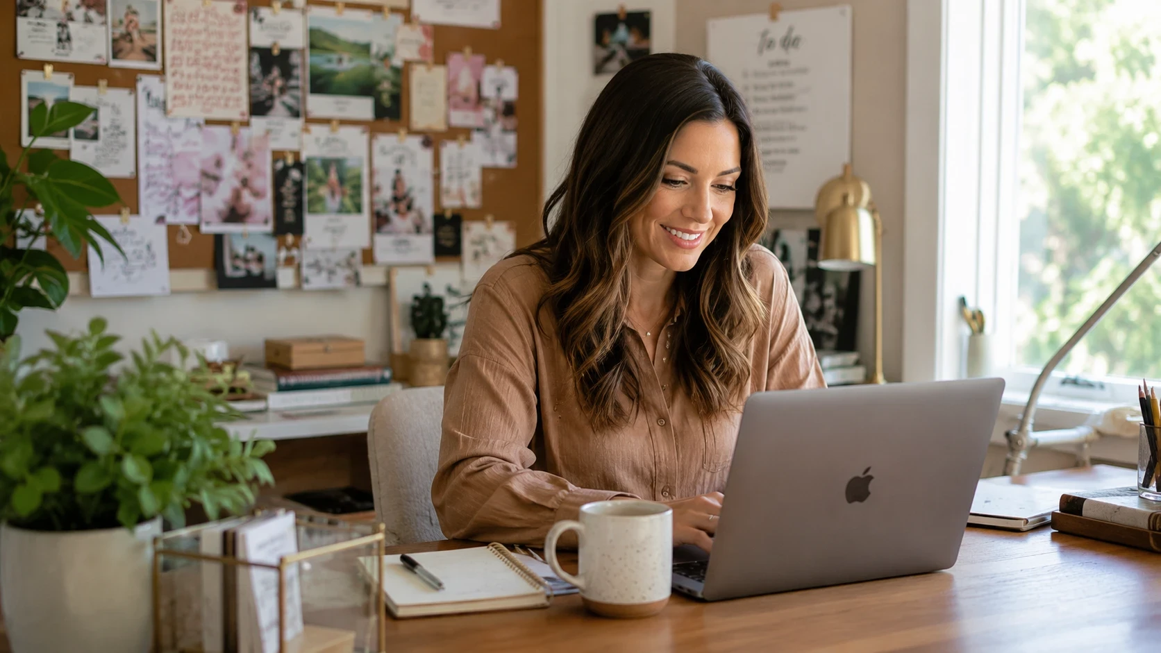 Cozy home office ambiance with focus