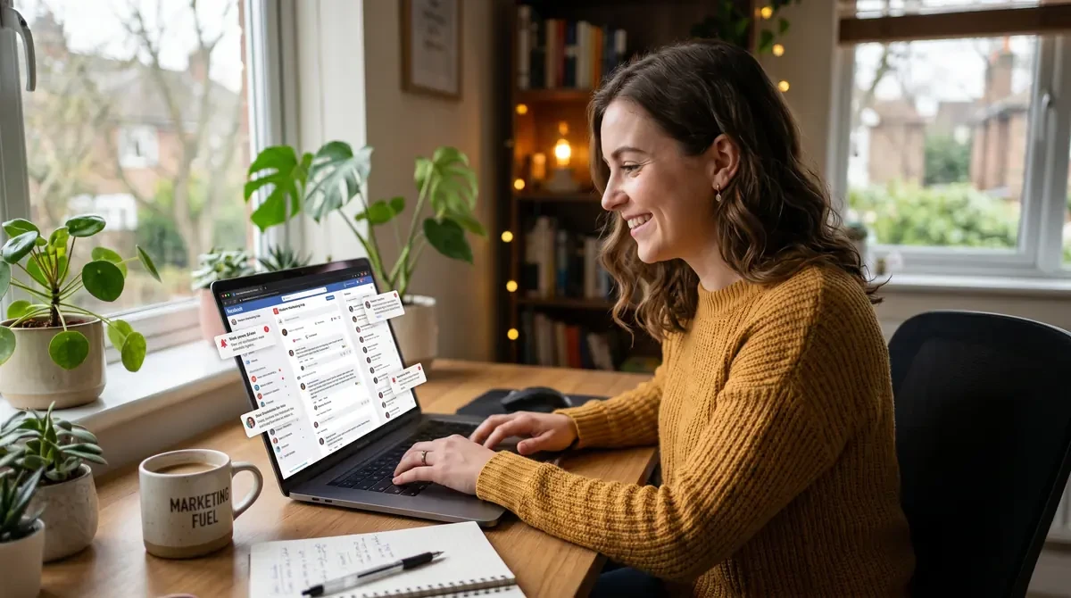 Person engaging on Facebook