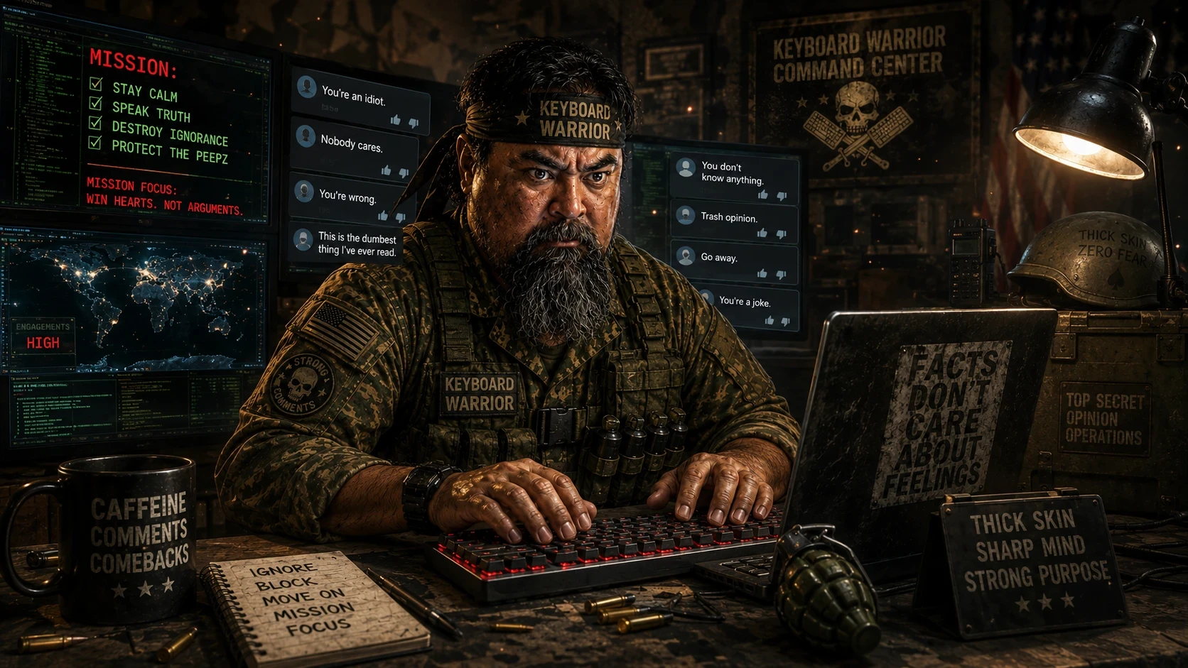 Become a keyboard warrior but be tactful