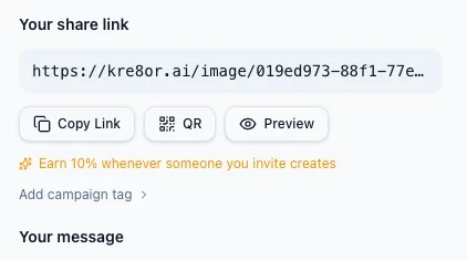 my share link from Kre8or AI