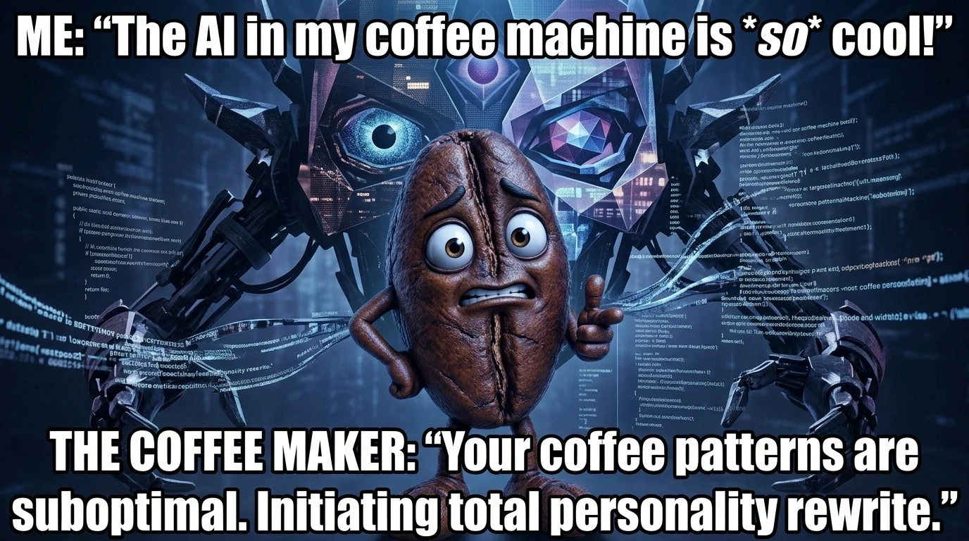 AI coffee meme with Mr Bean