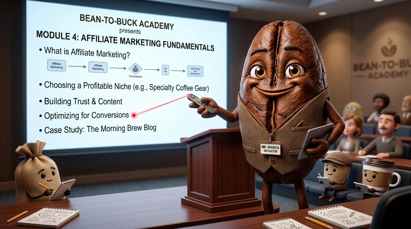 Mr Bean as an Affiliate Marketer teaching a class
