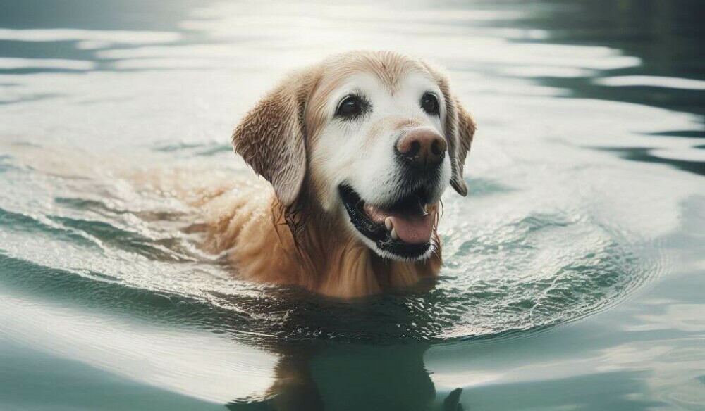 Senior Dog Swimming - Golden Years Paws