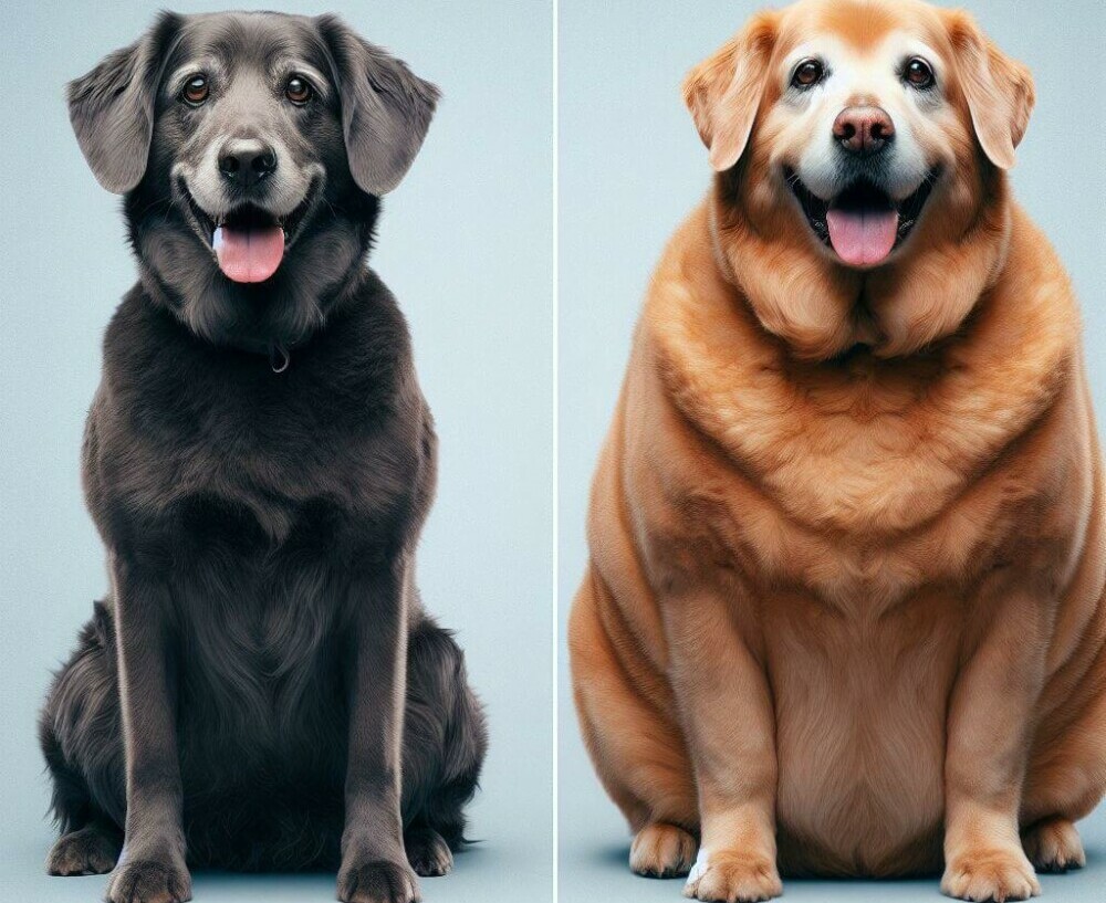 Good shaped and obese senior dog - Golden Years Paws