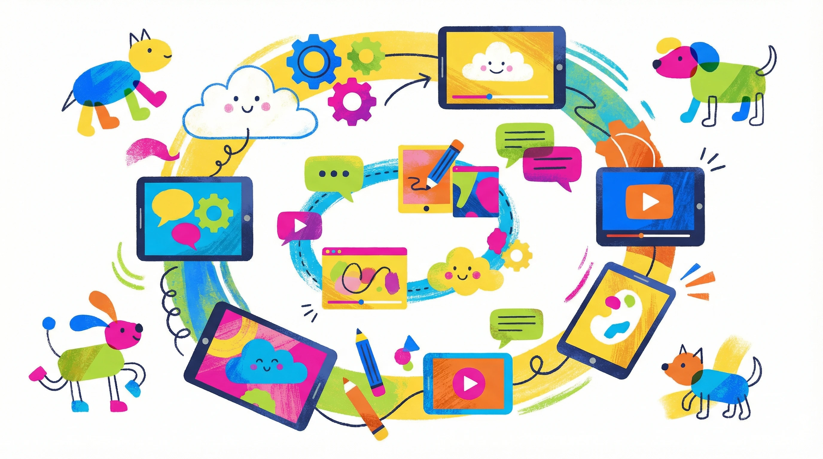 Abstract digital teletherapy concept graphic