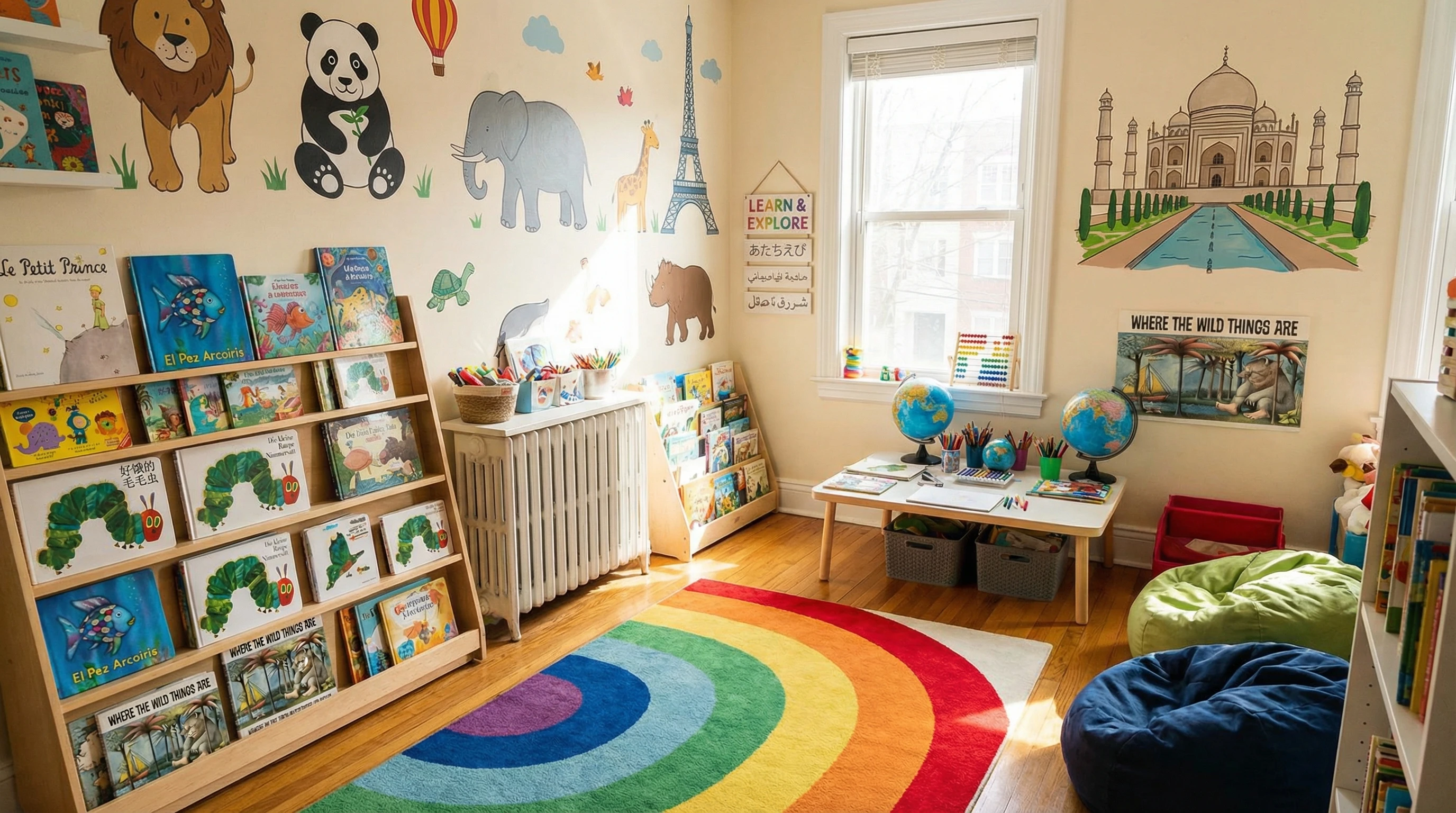 Colorful learning materials for multilingual kids