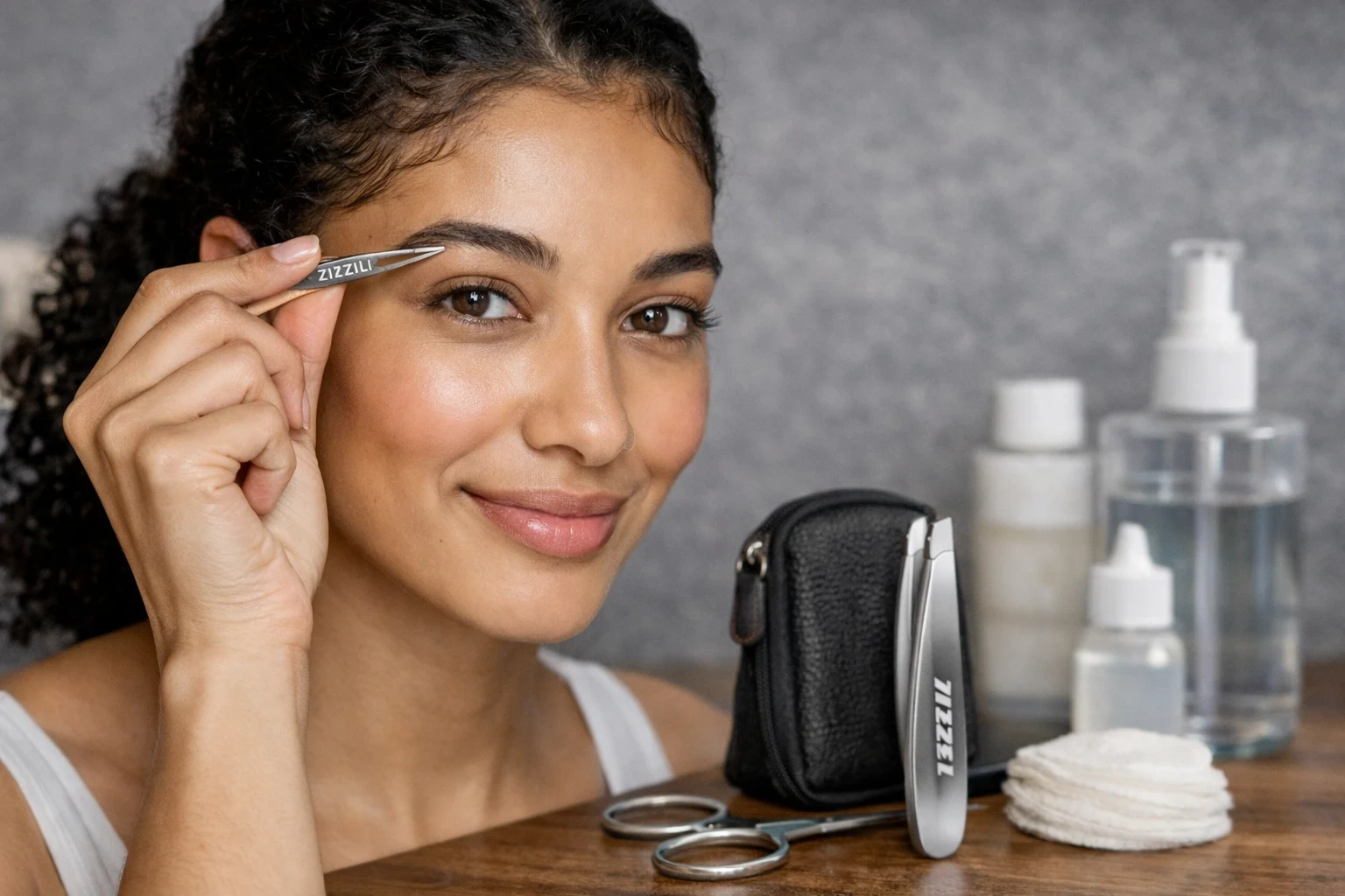 The precision tweesers being used bas part of personal grooming