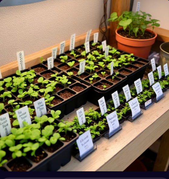 "Organized seed starting station