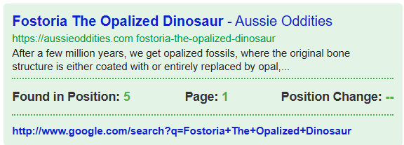 Fostoria The Opalized Dinosaur