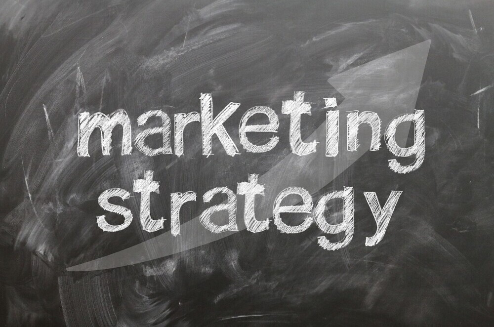 Marketing Strategy Blackboard Sign
