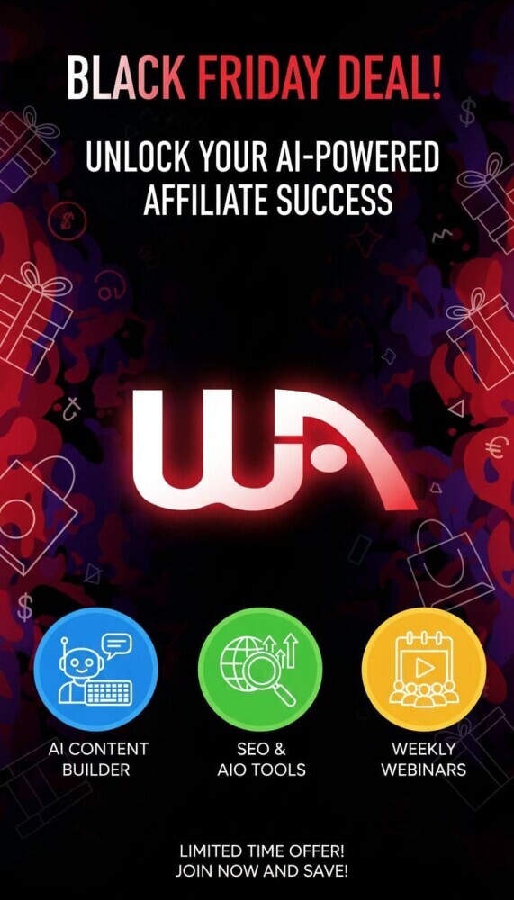 Black Friday Promotional Image for Wealthy Affiliate