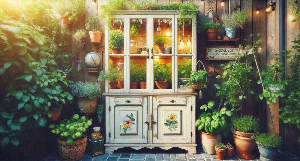 Vintage Cabinet Greenhouse  4