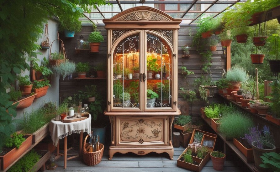 Vintage Cabinet Greenhouse 3