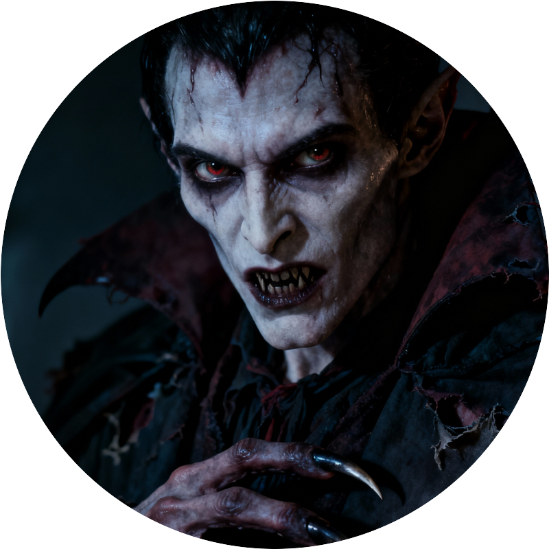 dangerous dark vampire with claws