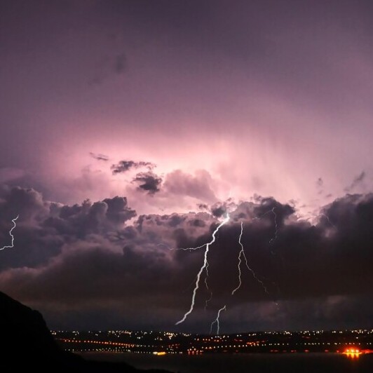 stormy sky with lightening bolts